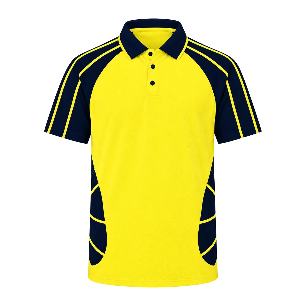 HI VIS STRIPE PANEL S/S POLO 11633 | DJ Workwear