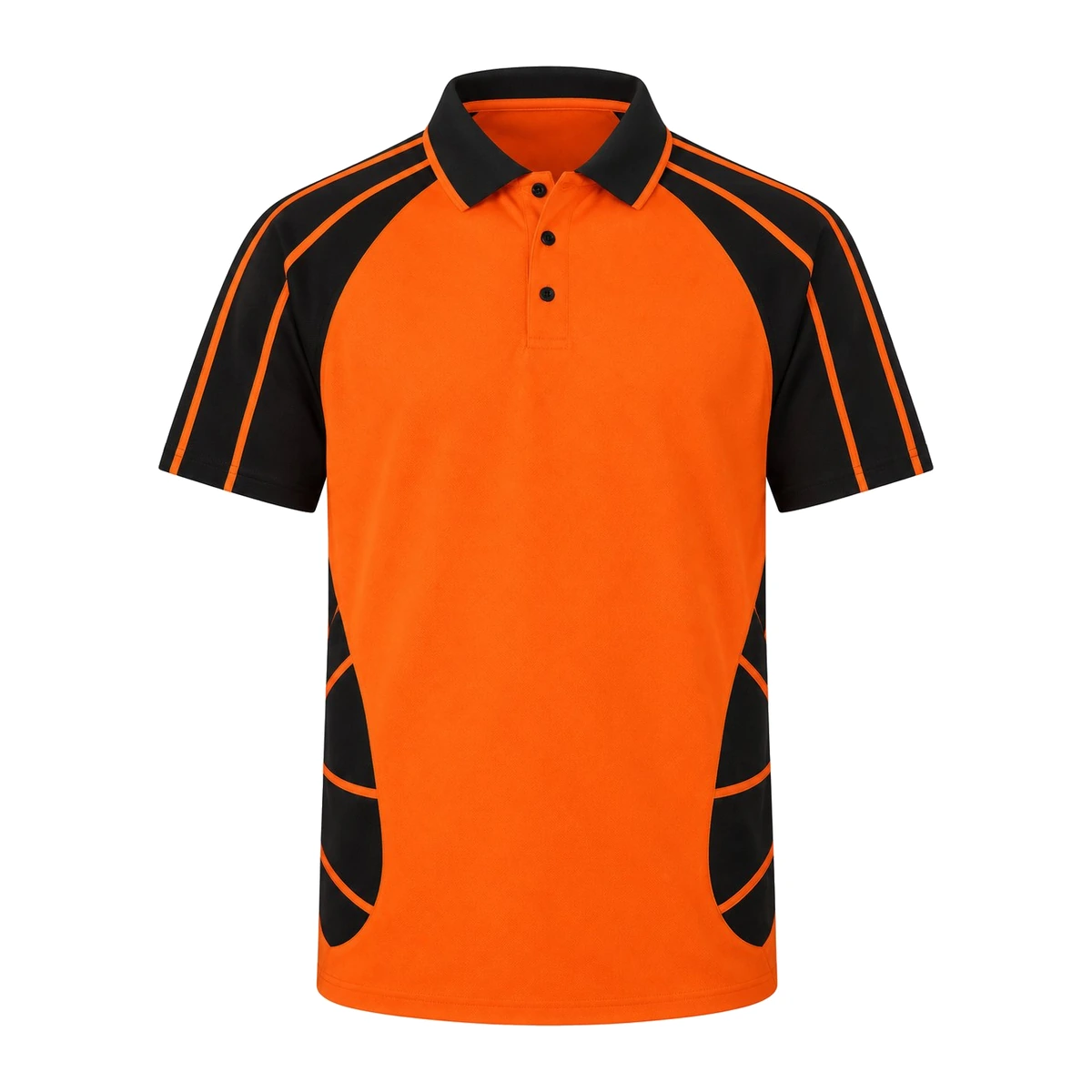 HI VIS STRIPE PANEL S/S POLO 11633 | DJ Workwear