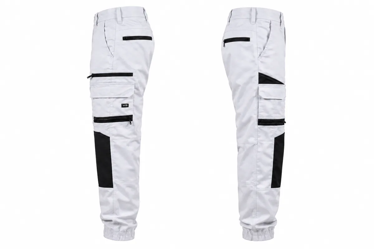Stretch Cuffed Work Pants 1808 — White
