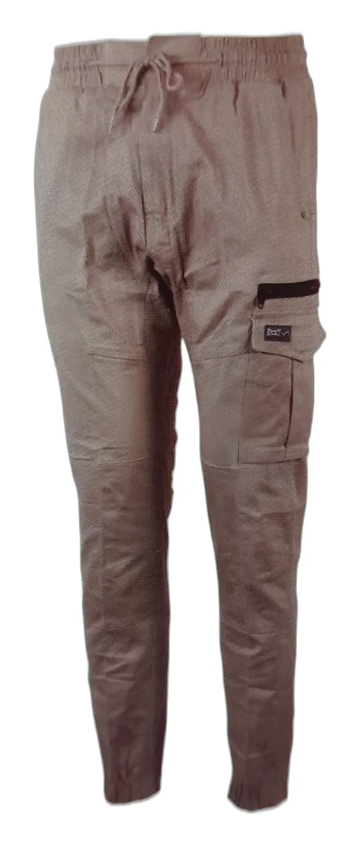 Elastic waist stretch cuffed pants